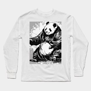 Pandas Shadow Silhouette Anime Style Collection No. 65 Long Sleeve T-Shirt